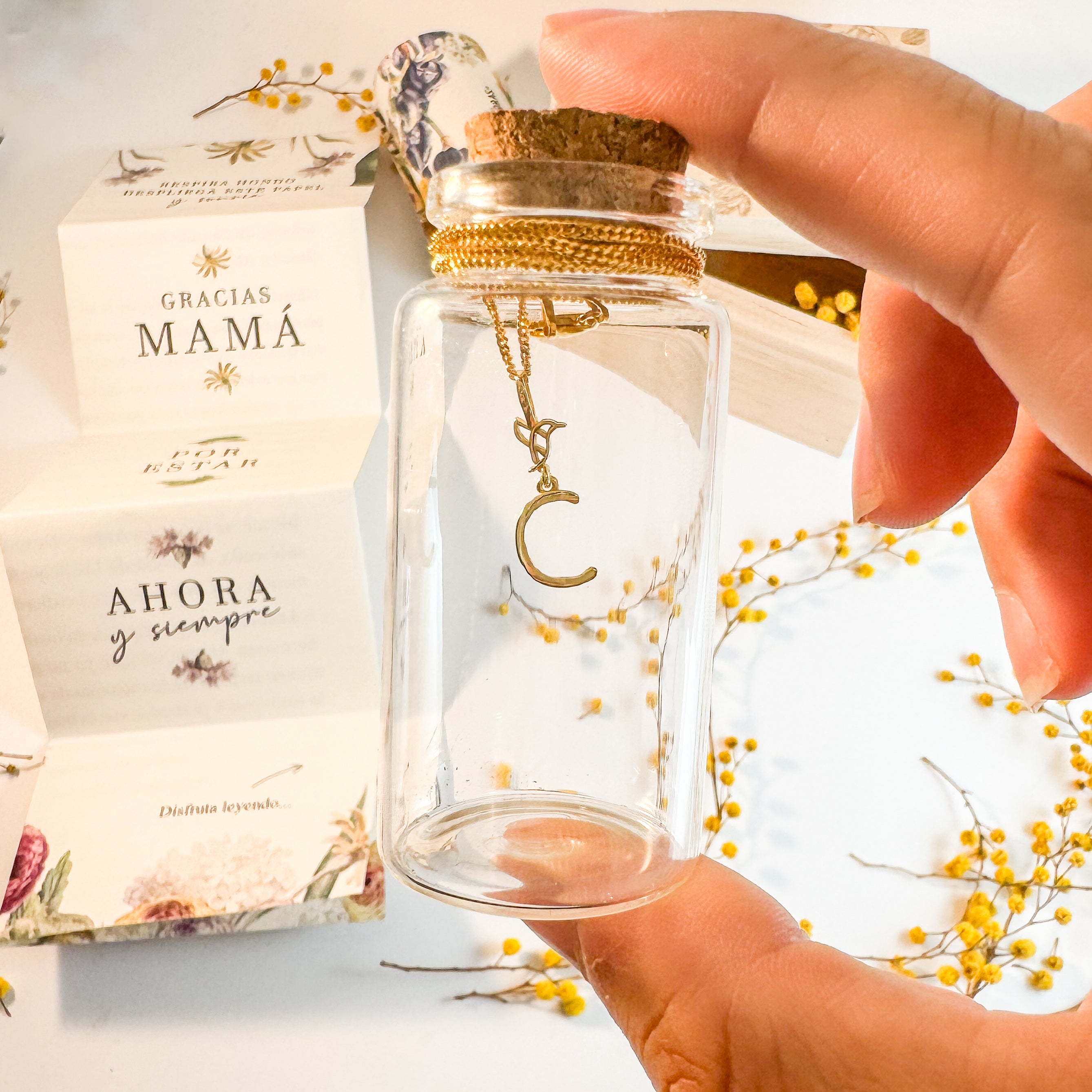 Colgante de mamá Iniciales del Ahora